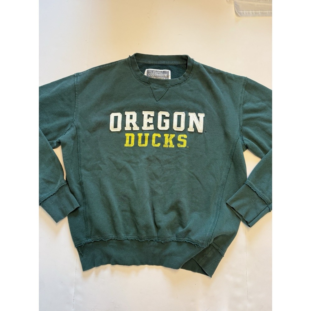 Colosseum Athletics Oregon Ducks Crewneck Sweatshirt Green/Yellow Men's XL